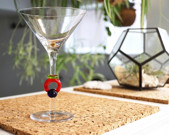 Vintage Funky Blown Martini Glass
