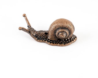 ON VACATION Tiny Snail Incense Burner Stick Holder, Bohemian Copper Smoke Burner, Vintage Incense Holder, Boho Decor