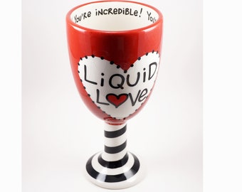 ON VACATION Funny Christmas Wine Goblet, Liquid Love, Dr Zeus Christmas, Inside Writing, vintage Office Gift