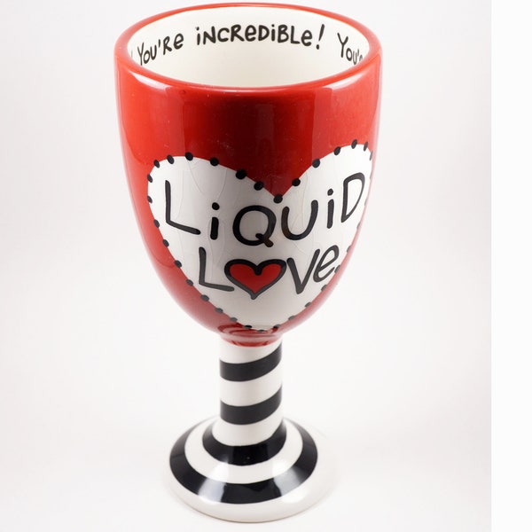 ON VACATION Funny Christmas Wine Goblet, Liquid Love, Dr Zeus Christmas, Inside Writing, vintage Office Gift