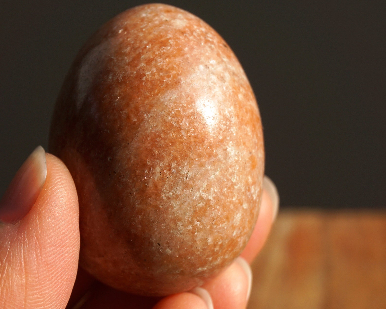 Peach Pink Marble Egg Natural Stone Egg 88gr Rustic Home Etsy
