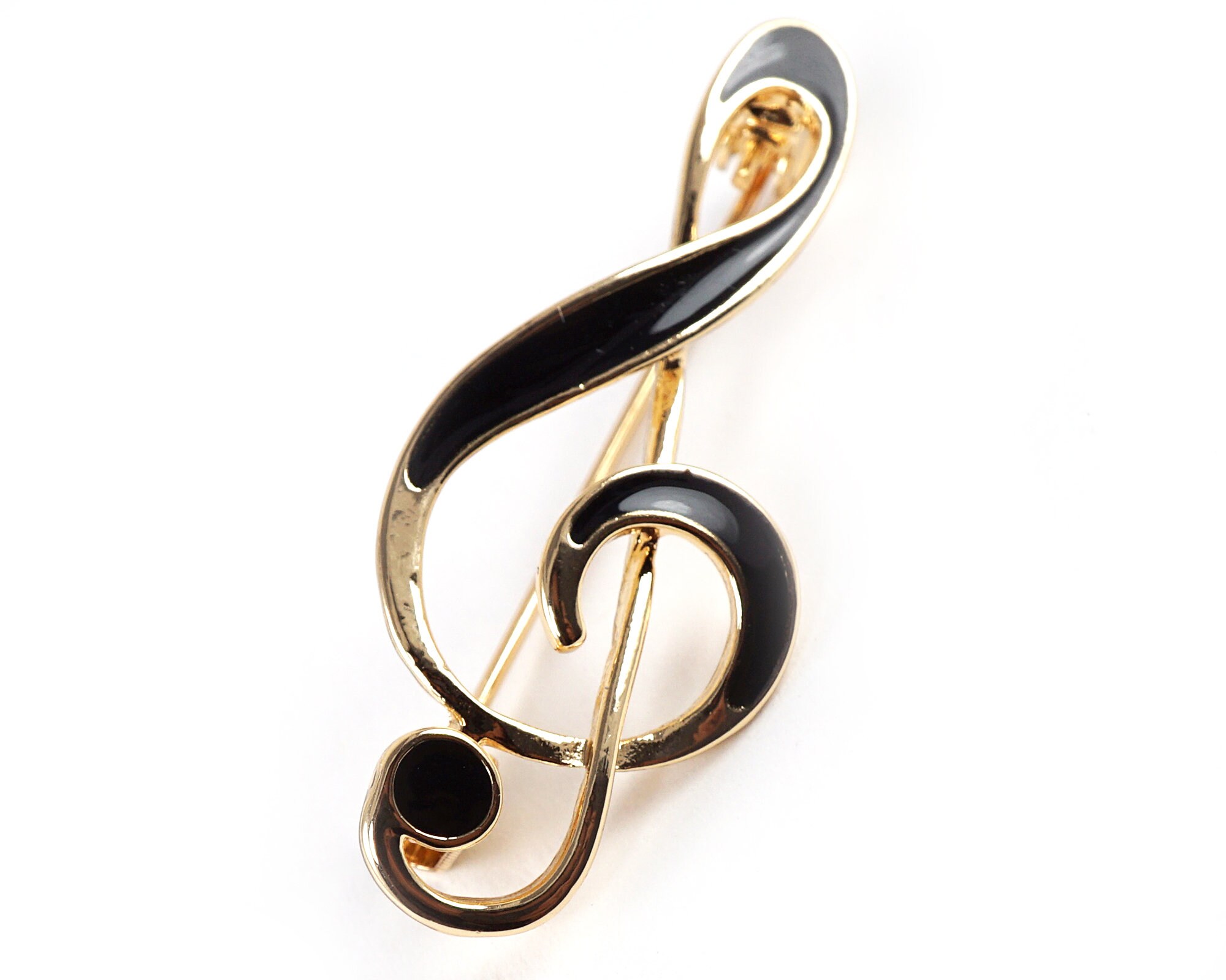 Broche épingle Musique / Fanfare En Métal Doré - Bijou Vintage - Occasion (voir Photos)