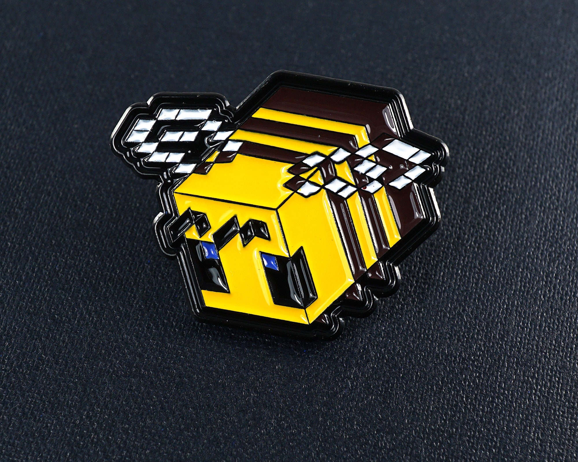 thumbnail image 2 of Minecraft Pixel Bumble Bee Enamel Pin – Fashion Brooch Badge 2 of 6