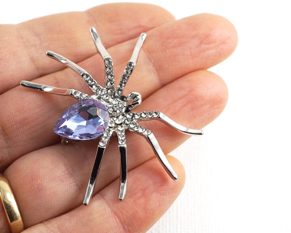 ON VACATION Elegant Purple Spider Brooch, Large S… - image 2