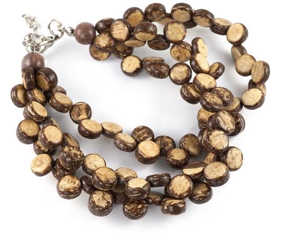 ON VACATION Natural Coconut Wood Bracelet, Multi … - image 2