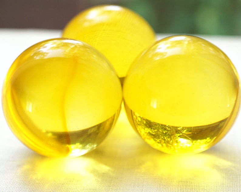 Huge Glass Ball 39mm Large Yellow Marble Big Glass Marble Etsy