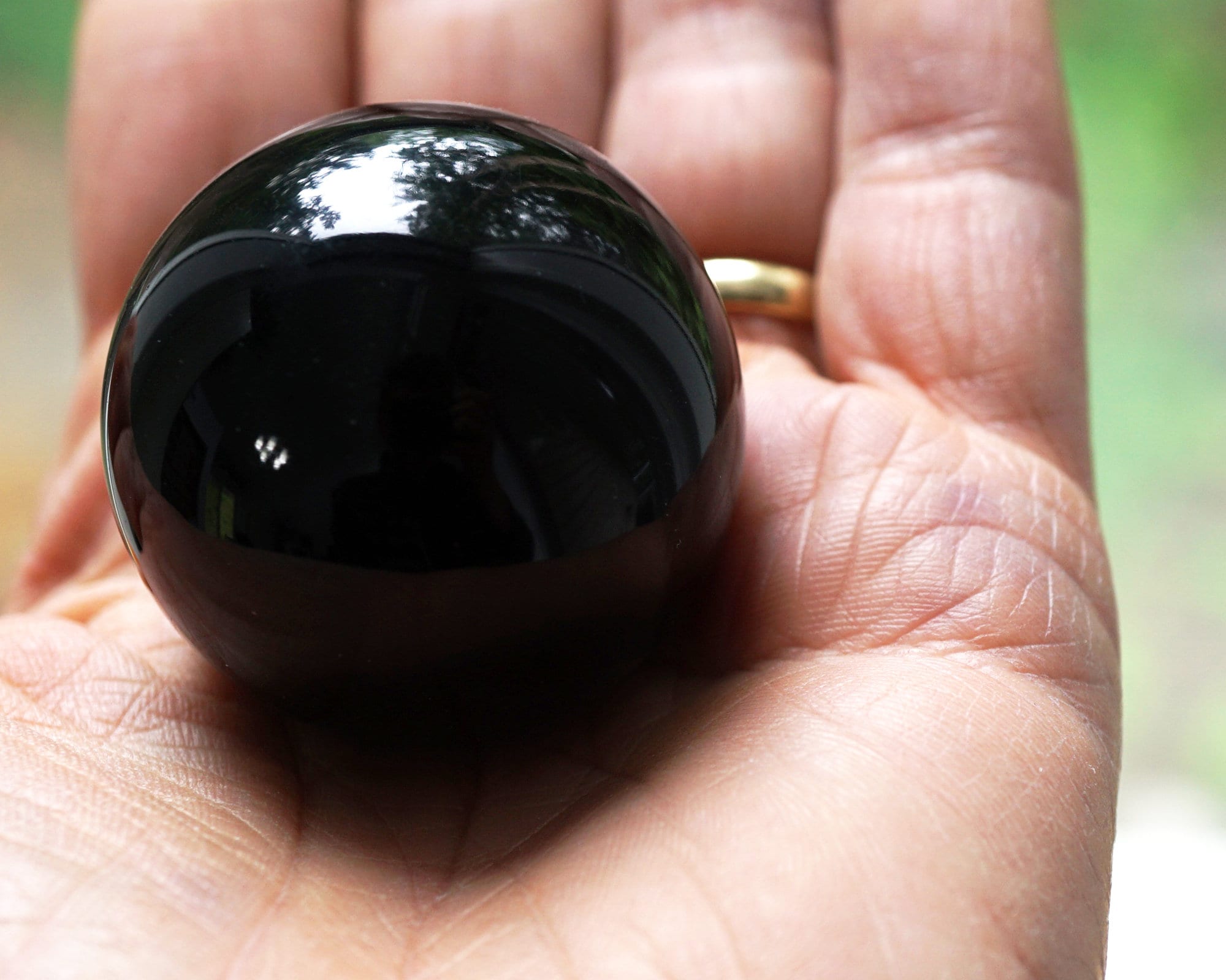 Black Crystal Ball Huge Glass Ball 39mm Large Marble Big Glass Etsy