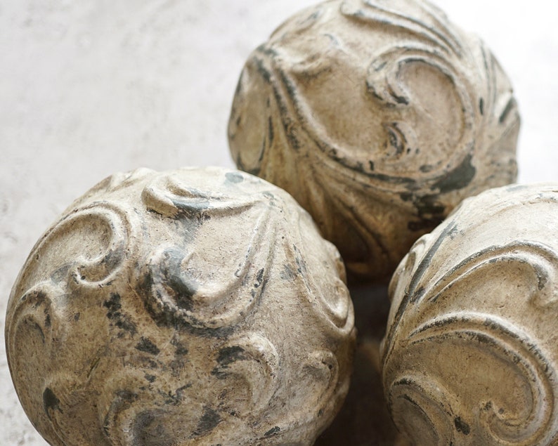 Decorative Ceramic Ball Organic Pattern Orb Sage Green Etsy