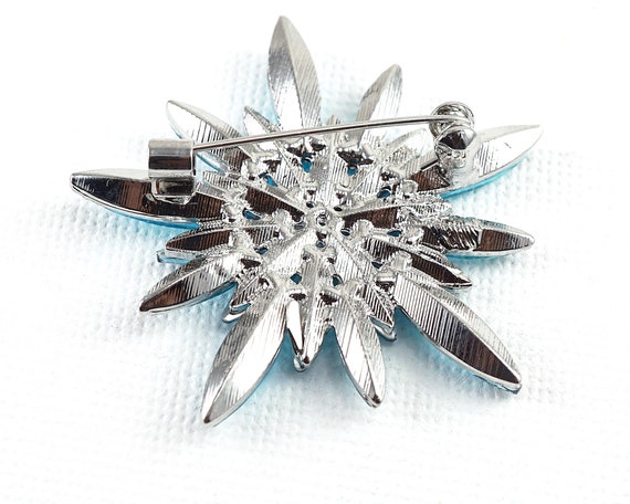 Broche Vintage étoile De Neige Strass AB Ton Argent - Alliage, Occasion