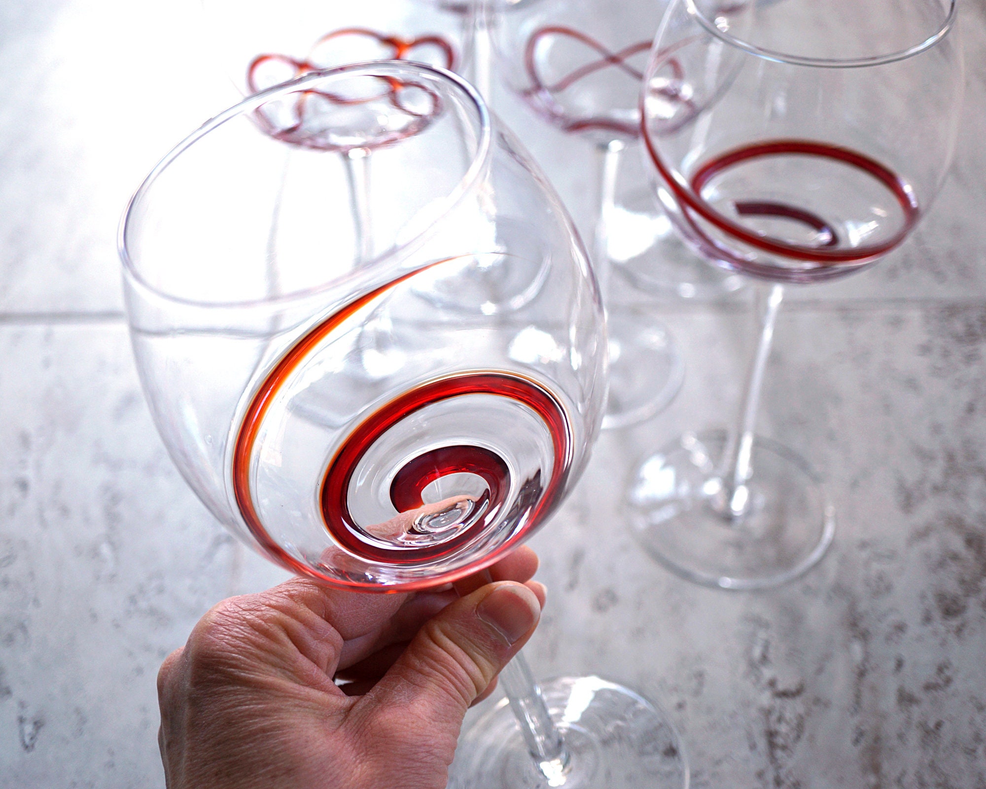 Sister.Ly Drinkware, Large, Hand-Blown Red Wine Glasses, 23.6