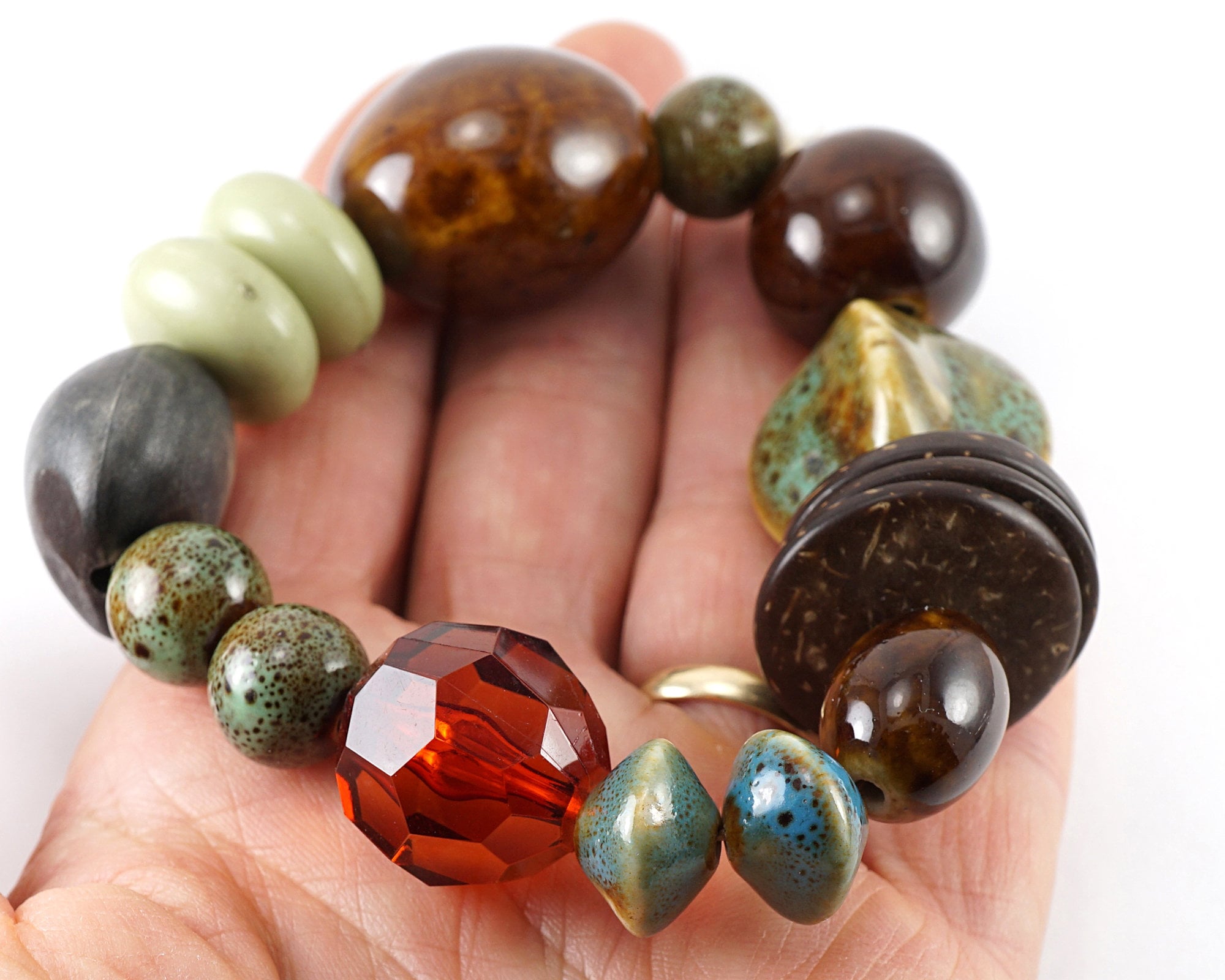【着後レビューで 送料無料】 ON VACATION 70s Vintage Mixed Bead Bracelet, Big Beads その他