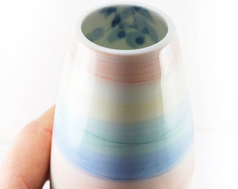 ON VACATION Sonnet Ceramic Vase made in Japan, Rainbow Colors The Glory of Pastels, Andre Richard Minimalist Zen Home Decor Vintage