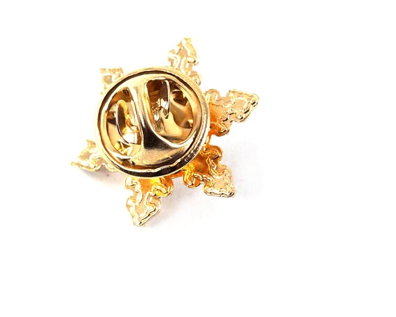 Tiny Gold Snowflake Pin, Small Star Pin Brooch, C… - image 5