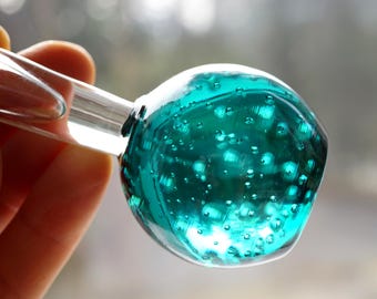 かわいいバブル花瓶2組。ヴィンテージのバブルガラス製バッド花瓶2個