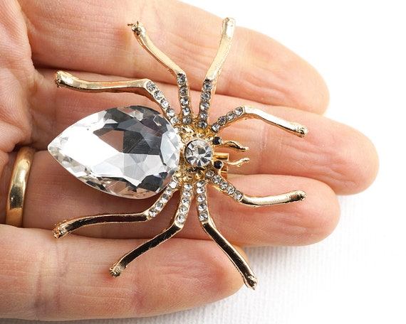ON VACATION Elegant Spider Brooch, Large Gold Spi… - image 3