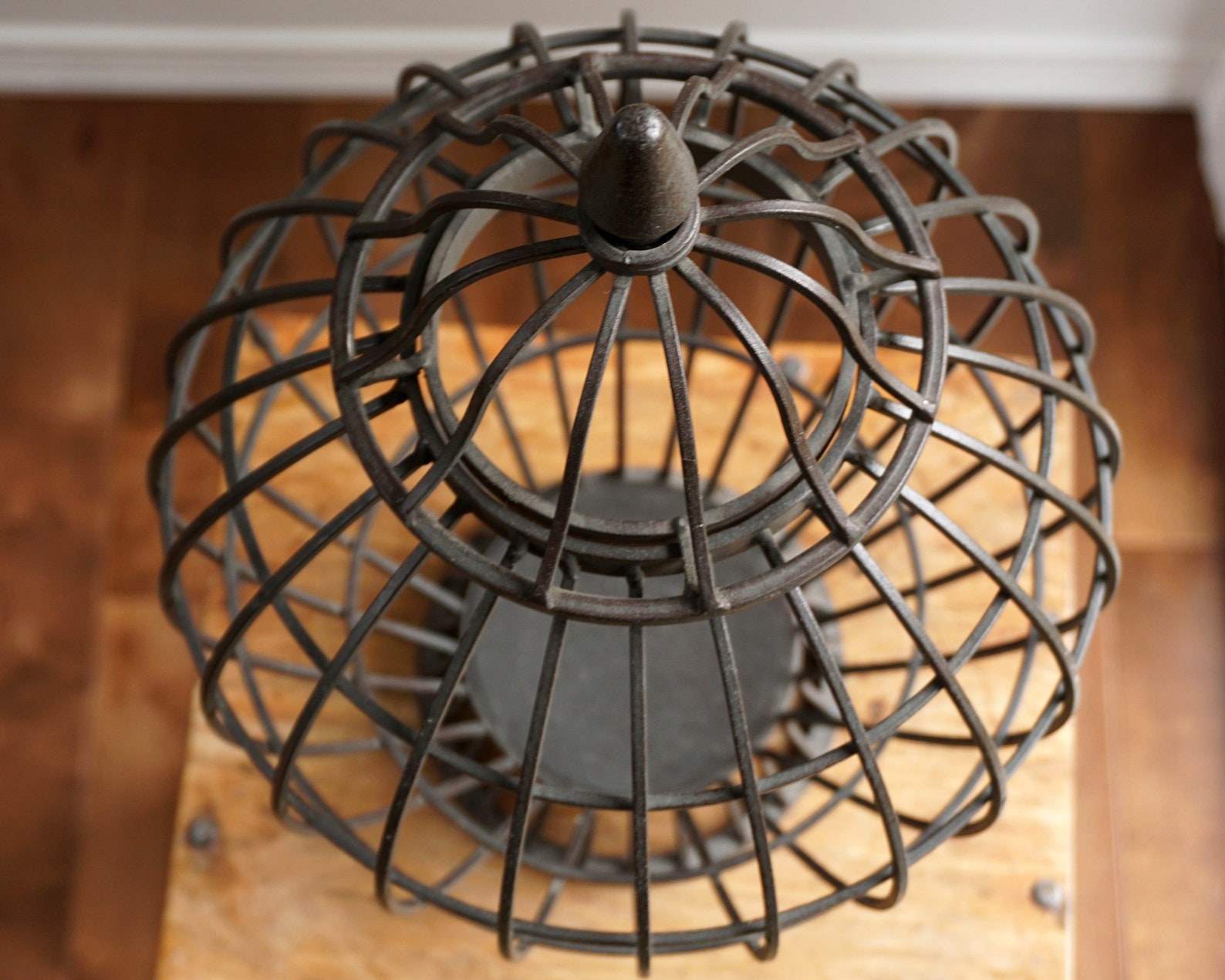 Black Cast Iron Cage Rustic Vintage Bird Cage With Lid Metal Dome ...