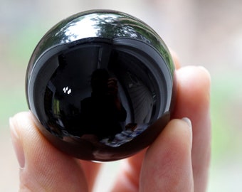 Black Crystal Ball Huge Glass Ball 39mm Large Marble Big Glass Marble Vintage Marble Colorful Sphere vintage Home Decor