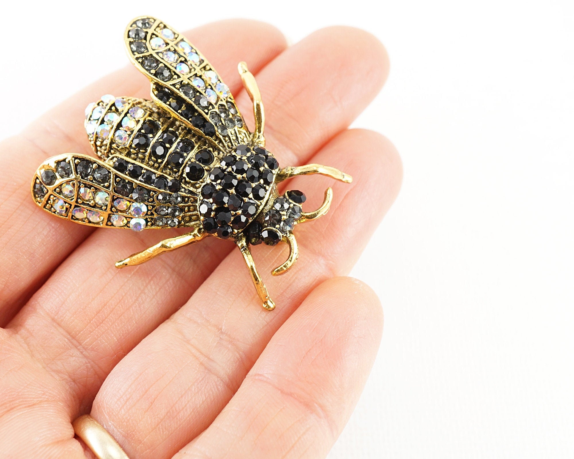 K14 ピンブローチ 昆虫 K14 ピンブローチ 昆虫 精巧なゴールドのハエブローチ