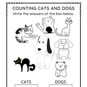 5 Printable Picture Counting Animals Worksheet PreSchool | Etsy