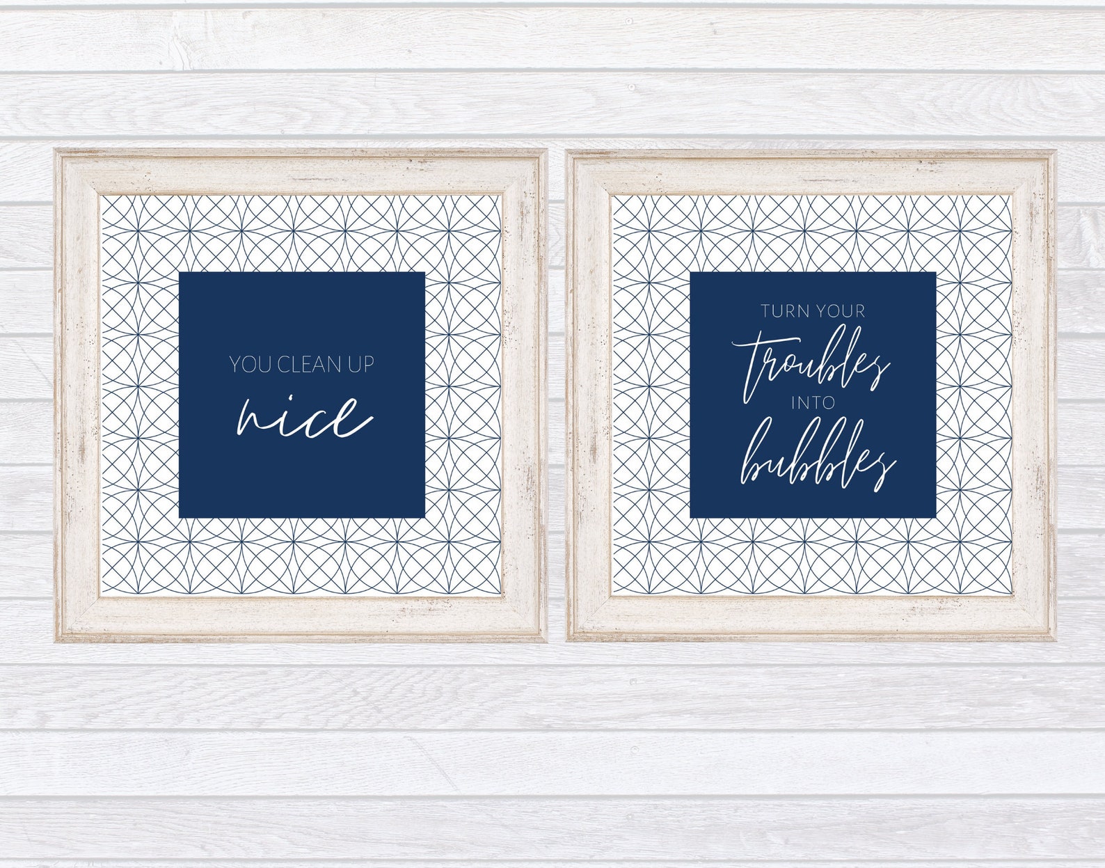 Navy Bathroom Wall Decor You Clean up Nice Turn Your | Etsy