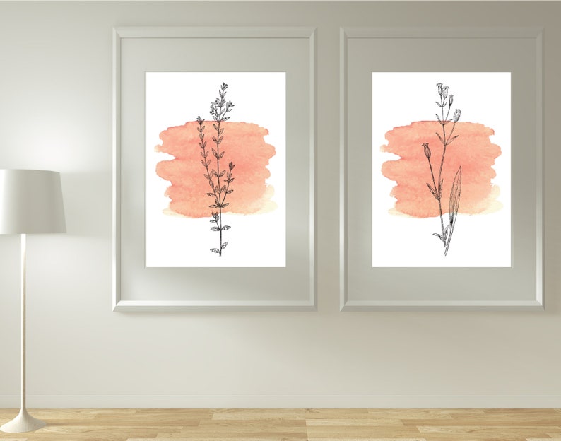 Botanical Art Print Botanical Wall Decor Botanical Line Etsy