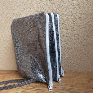 Bridesmaid gift, clutch purse, toiletry bag, travel organizer, cosmetic bag, wedding bag, makeup bag, women&#39;s gift, trio bag, bronze