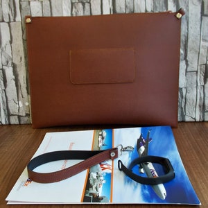 Large Portfolio bag, 13 MacBook Pro case, Business bag, Document bag, A4, Faux Leather, Brown, Handbag, Clutch, Envelope, Tablet case, image 6