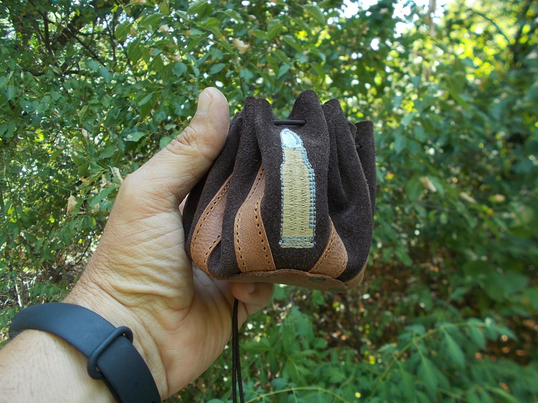 Mens Gift Gunpowder Bag Coin Purse Drawstring Leather Etsy