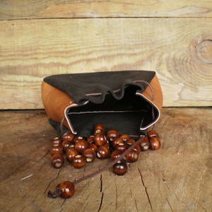 Drawstring leather pouch, Coin Purse, Tobacco pouch, Medieval bag, Small leather purse, Stone pouch, Keys pouch, Jewelry box, Ring case