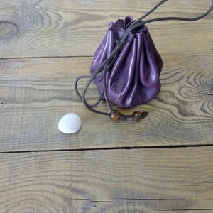 Jewelry box, Coin purse, Drawstring leather pouch, Lilac color, Tobacco pouch, Key pouch, Money pouch, Stone bag, Watch cover, Treasure bag