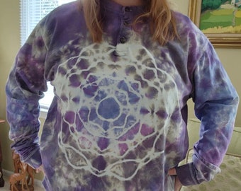 2x Purple Long Sleeve Mandala T-shirt Sustainably Sourced