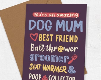 Dog Mum Card | Funny Mother's Day Card for Dog Mums | Birthday Card