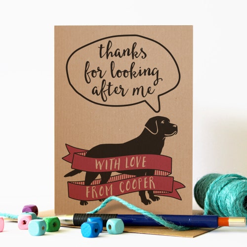 Personalised Dog Thank You Card for Dog Sitter Pet Sitter Etsy UK