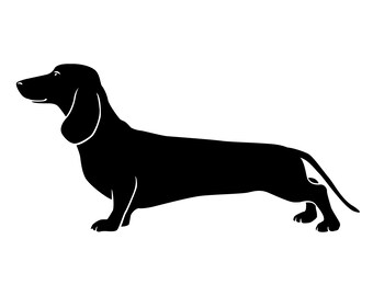 Dachshund Dog Breed Vector Silhouette - (formats - eps, svg, png & jpg)