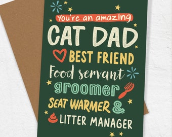 Cat Dad Card | Funny Father's Day Card for Cat Dads