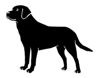 Labrador Dog Breed Vector Silhouette - (formats - eps, svg, png & jpg)
