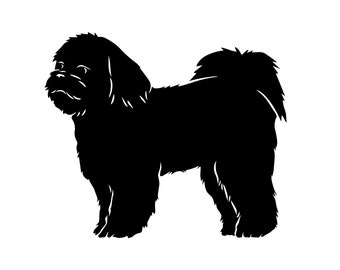 Shih Tzu Dog Breed Vector Silhouette - (formats - eps, svg, png & jpg)