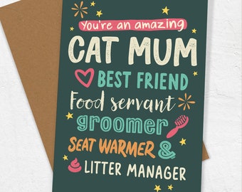 Cat Mum Card | Funny Mother's Day Card for Cat Mums