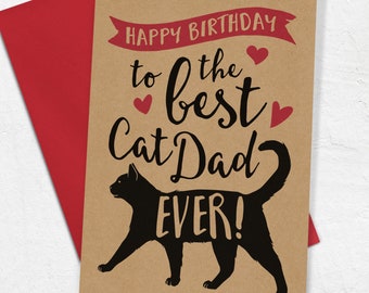 Best Cat Dad Birthday Card - Cat Dad Birthday Card from the Cat