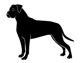 Boxer Dog Breed Vector Silhouette - (formats - eps, svg, png & jpg)