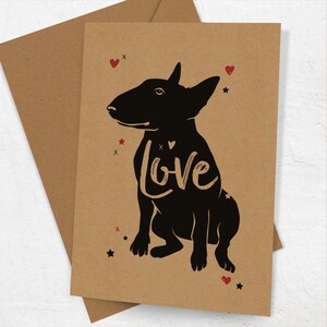 Love card with Bull Terrier - Bull Terrier Birthday Card