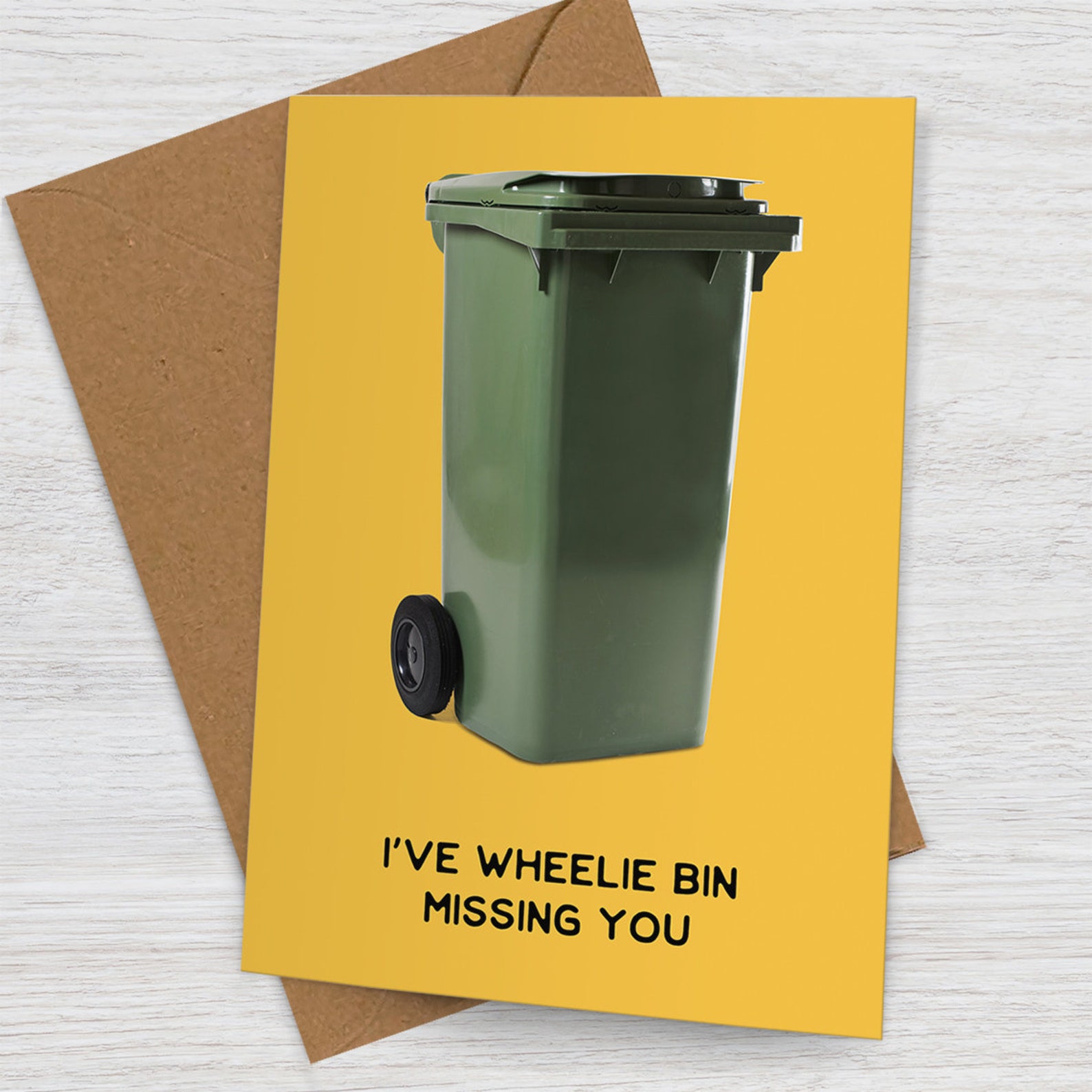 Wheelie Bin Missing You Card Funny 'Miss You' Pun Etsy