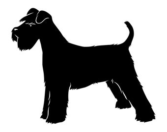 Miniature Schnauzer Dog Breed Vector Silhouette - (formats - eps, svg, png & jpg)