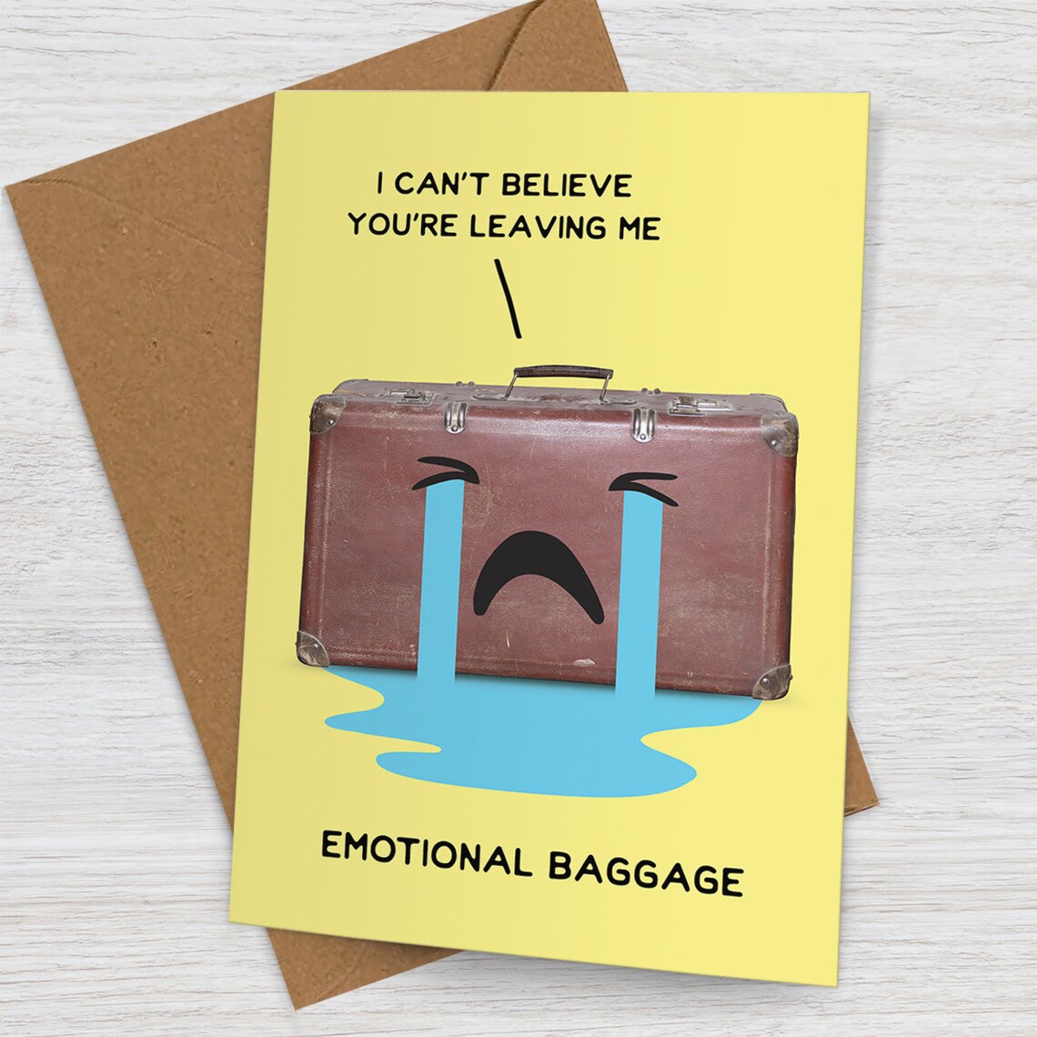 Emotional Baggage Leaving Card Funny Pun Leaving Card Etsy