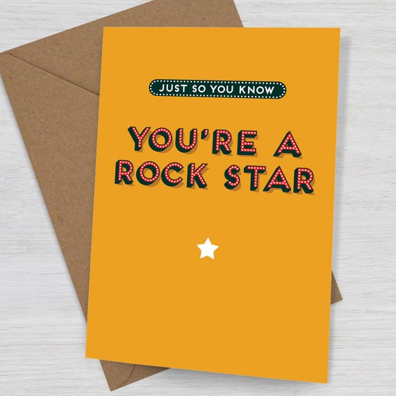 You Re A Rock Star Birthday Card Congratulations Card Etsy You Re A Rock Star Birthday Card Congratulations Card Etsy