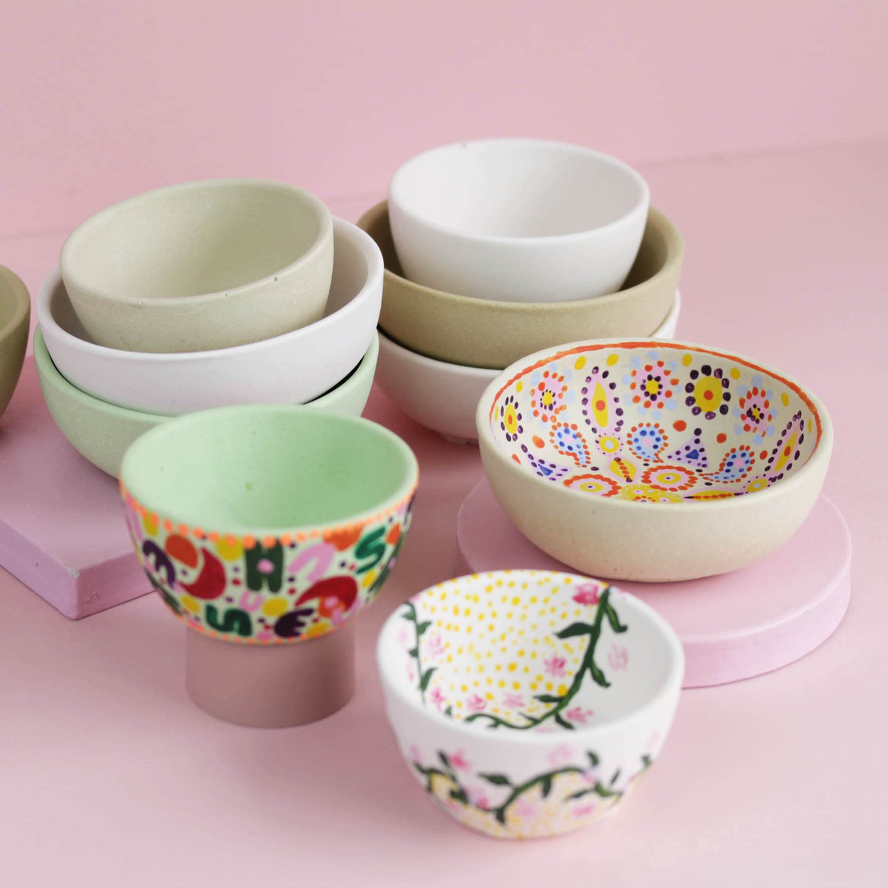 Paint Your Own Jesmonite Bowl Kit Choice of 3 Colours Craft Etsy UK