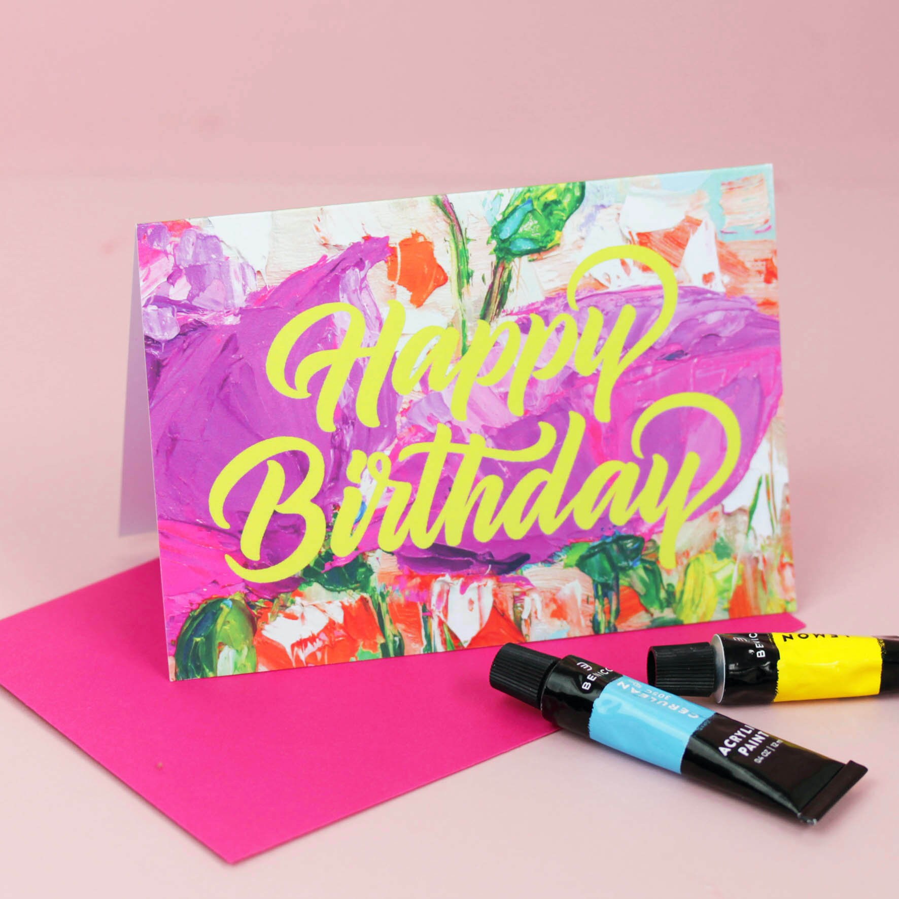 Happy Birthday Oil Painting Style Birthday Card Single or Etsy