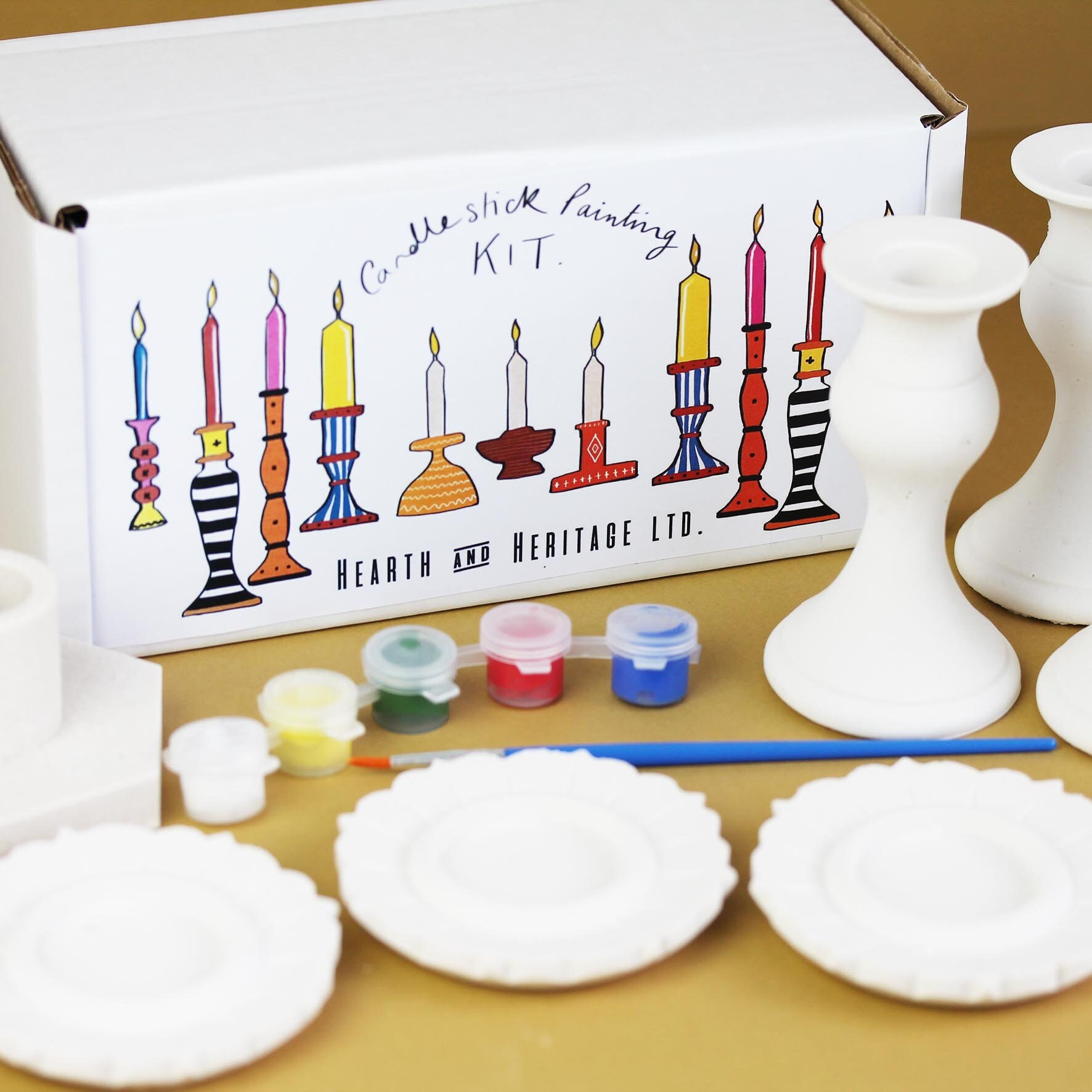 Paint Your Own Candle Holder Kit Choice of 3 Designs Craft Etsy UK