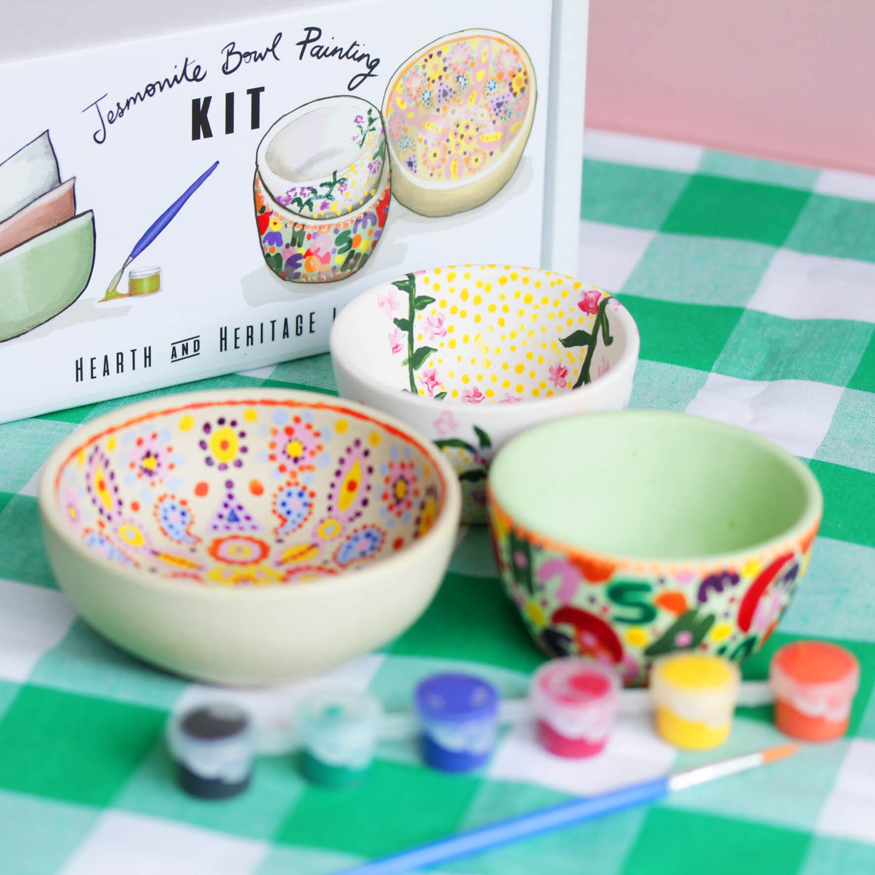 Paint Your Own Jesmonite Bowl Kit Choice of 3 Colours Craft Etsy UK