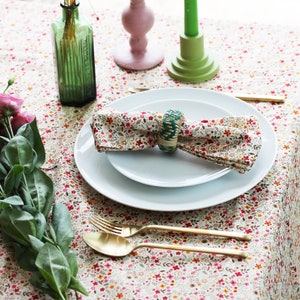 Ditsy Floral Printed Lawn Cotton Tablecloth Or Napkins